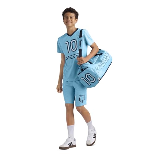 Messi Lifestyle Duffel Bag for Boys & Girls, Side Pockets & Adjustable Strap, Durable, Argentina Blue, One Size