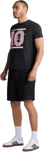 MESSI Men's Lifestyle Short Sleeve T-Shirt, Standard Fit Graphic Tee, Cotton Jersey Knit, Stretch Limo, Medium