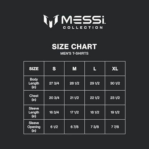 MESSI Men's Lifestyle Short Sleeve T-Shirt, Standard Fit Graphic Tee, Cotton Jersey Knit, Stretch Limo, Medium