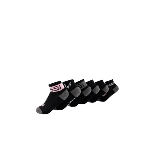 Messi Boys Lifestyle Ankle Socks, 6-Pack Kids Socks, Soft & Stretchy, Comfortable, Black