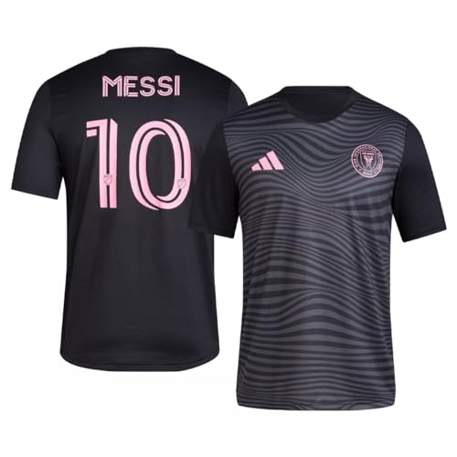adidas Lionel Messi Inter Miami CF #10 Men's Player Name & Number Performance Shirt (Black, Large)