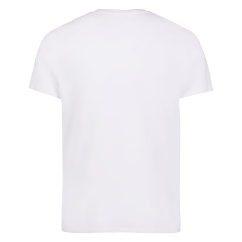 MESSI Men's Lifestyle Short Sleeve T-Shirt, Standard Fit Graphic Tee, Cotton Jersey Knit, Bright White, Large
