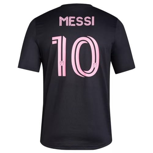 adidas Lionel Messi Inter Miami CF #10 Men's Player Name & Number Performance Shirt (Black, Large)