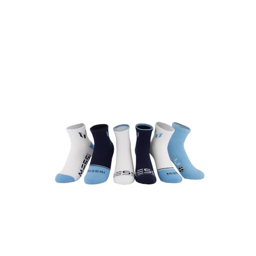 Messi Girls Lifestyle No-Show Socks, 6-Pack Kids Socks, Soft & Stretchy, Comfortable, Blue