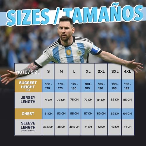 Argentina Soccer Jersey #10 Copa Mundial, World Cup Retro, Camiseta Argentina Numero 10, The G.O.A.T Jersey, Futbol (US, Alpha, Medium, Regular, Regular, Albiceleste)