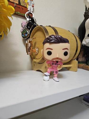 POP! FOOTBALL Lionel Messi Inter Miami Pink Model 2 (Brown facial hair), action figure, decorative figure of Lionel Messi, Messi Juguete, Figura de acción Lionel Messi Soccer