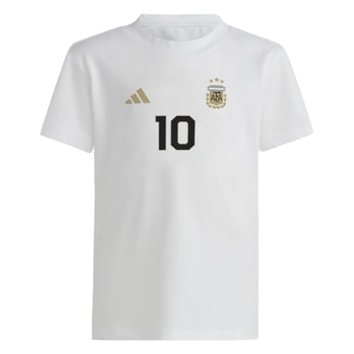 adidas Lionel Messi #10 Argentina National Team Men's Player Name & Number T-Shirt (White, Small)