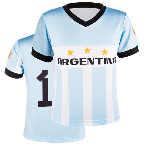 Soccer Apparel for Kids #10 Me-SSI Argentina Youth Soccer Jersey Futbol Kit Outfit for Child Boys & Girls(C-ATMS,4T)