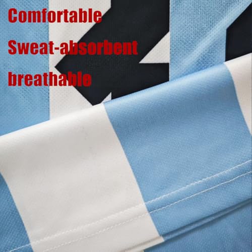 NITAFOX Soccer Jerseys for Kids Boys & Sports Fan Jerseys, Youth Futbol Training Shirt, 2-14 Years, Child Soccer Uniform (US, Age, 6 Years, 7 Years, White, Argentina1)