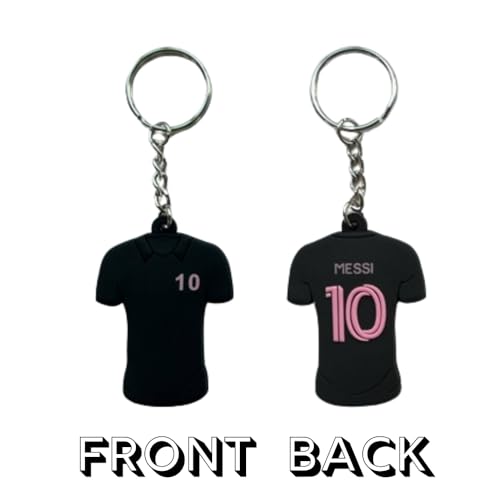 International Miami Home Jersey PVC Key Chain Keychain Messi 10 3D Printed Text and Number (Away)