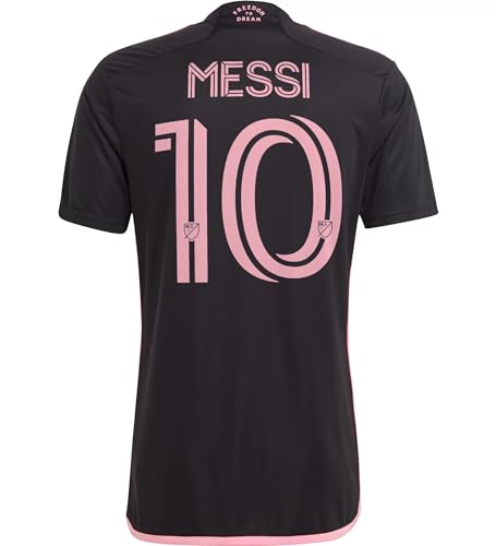 adidas Men's Soccer Inter Miami 23/24#10 Messi Away Jersey - Glittering Design, Moisture-Wicking Fabric (US, Alpha, X-Large, Regular, Regular)