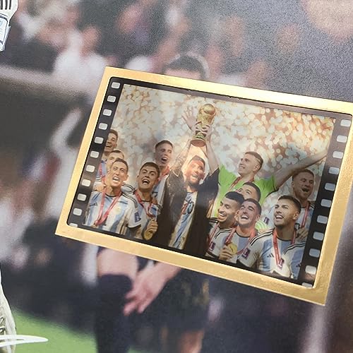 sufenvera Signed Lionel Messi World Cup 2022 Film Photo Collage,Messi Memorabilia Framed Poster, Gifts for Soccer Ball Fans on Birthday Thanksgiving Christmas 10x8 Inches