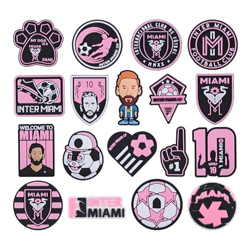 Messi Croc Charms Miami Soccer Shoe Decoration for Boys Men Sports Ball Sandals Clog Accessories Party Favor