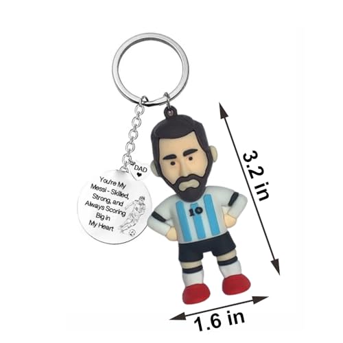 Lionel Messi Memorabilia Keychain Christmas Birthday Gifts Heartfelt Personalized Gift for Soccer Sports Fans For Boys Girls Durable Key Ring Fan Gear…