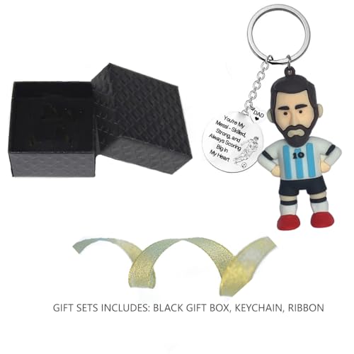 Lionel Messi Memorabilia Keychain Christmas Birthday Gifts Heartfelt Personalized Gift for Soccer Sports Fans For Boys Girls Durable Key Ring Fan Gear…