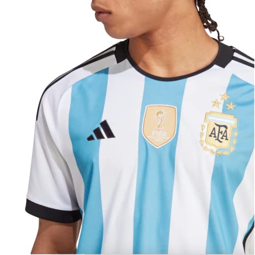 adidas Men's Soccer Argentina 3-Star Winners Home Jersey (as1, Alpha, m, Regular, Regular) White/Blue