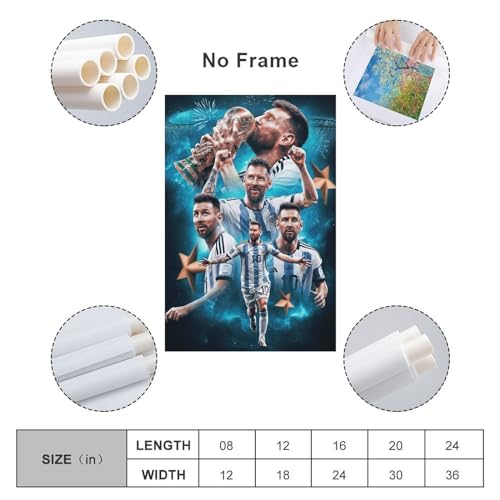 Messi poster unFramed 12x18 inch posters for room aesthetic Wall Art Decor Print for Fans And Family