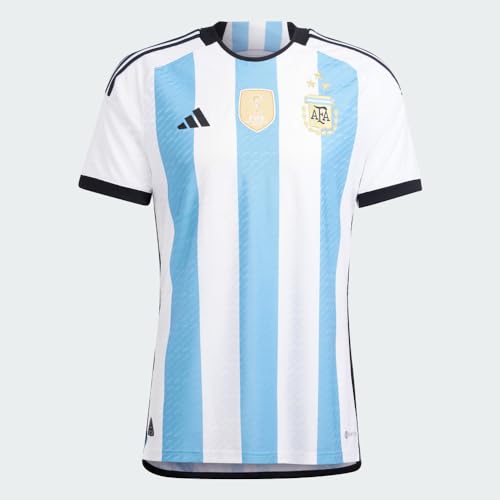 adidas Men's Soccer Argentina 2022 3 Star Authentic Home Jersey - Celebrate Number Three and Dress Like a World Champion (X-Large) White/Light Blue