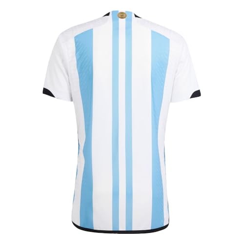 adidas Men's Soccer Argentina 2022 3 Star Authentic Home Jersey - Celebrate Number Three and Dress Like a World Champion (X-Large) White/Light Blue