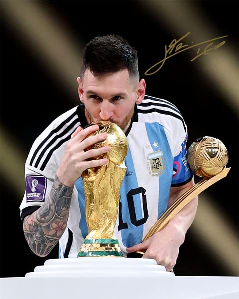 Ikonic Fotohaus Lionel Messi Argentina Goat Signed Photo Autograph Print Wall Art Home Decor