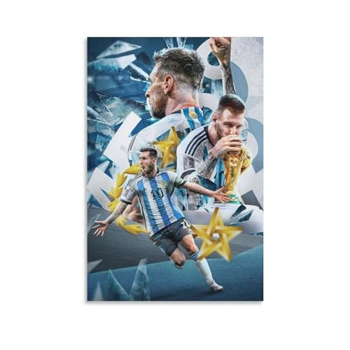 Soccer Superstar Messi Poster Canvas Prints Wall Art posters for room aesthetic unframed 12x18 inch For Fans And Family