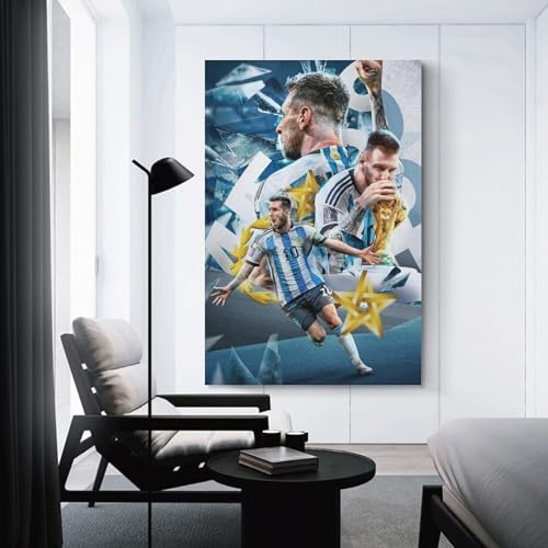 Soccer Superstar Messi Poster Canvas Prints Wall Art posters for room aesthetic unframed 12x18 inch For Fans And Family