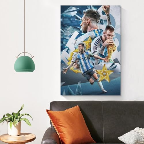 Soccer Superstar Messi Poster Canvas Prints Wall Art posters for room aesthetic unframed 12x18 inch For Fans And Family