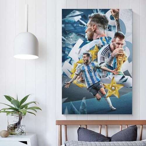 Soccer Superstar Messi Poster Canvas Prints Wall Art posters for room aesthetic unframed 12x18 inch For Fans And Family