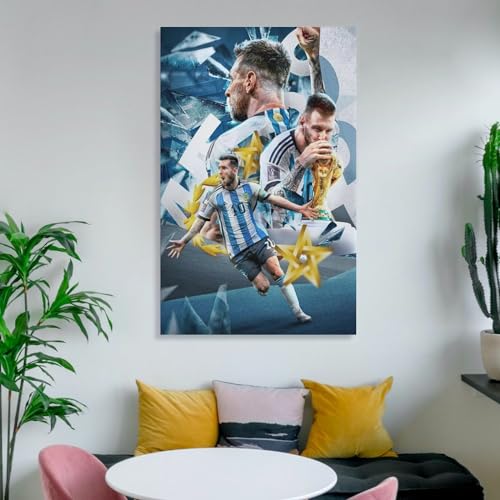 Soccer Superstar Messi Poster Canvas Prints Wall Art posters for room aesthetic unframed 12x18 inch For Fans And Family