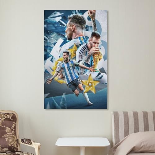 Soccer Superstar Messi Poster Canvas Prints Wall Art posters for room aesthetic unframed 12x18 inch For Fans And Family