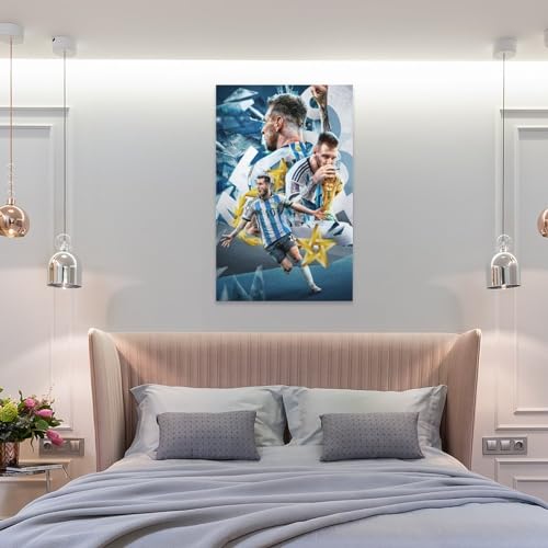 Soccer Superstar Messi Poster Canvas Prints Wall Art posters for room aesthetic unframed 12x18 inch For Fans And Family