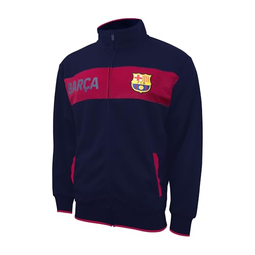 Icon Sports FC Barcelona Jacket – Official Men’s Casual Full Zip Up Track Jackets Barca FCB World Soccer Football Club FCB52TJ-N, S