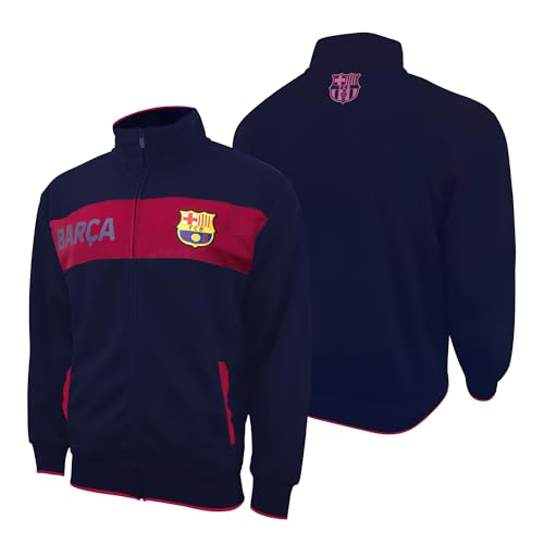 Icon Sports FC Barcelona Jacket – Official Men’s Casual Full Zip Up Track Jackets Barca FCB World Soccer Football Club FCB52TJ-N, S