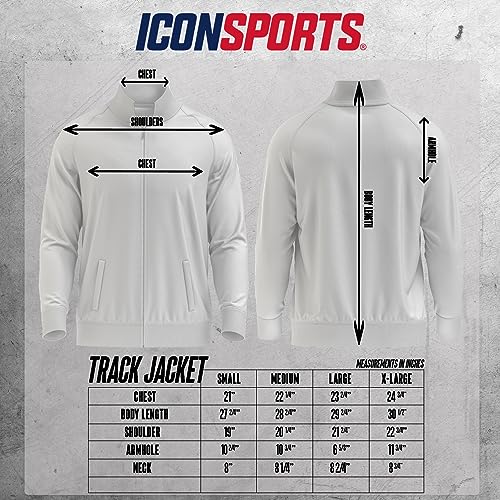 Icon Sports FC Barcelona Jacket – Official Men’s Casual Full Zip Up Track Jackets Barca FCB World Soccer Football Club FCB52TJ-N, S