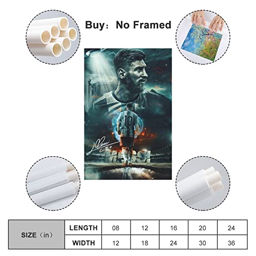 Lionel Messi Poster 1 Wall Art Canvas Print Poster Home Bathroom Bedroom Office Living Room Decor Canvas Poster Unframe: 12x18inch(30x45cm)