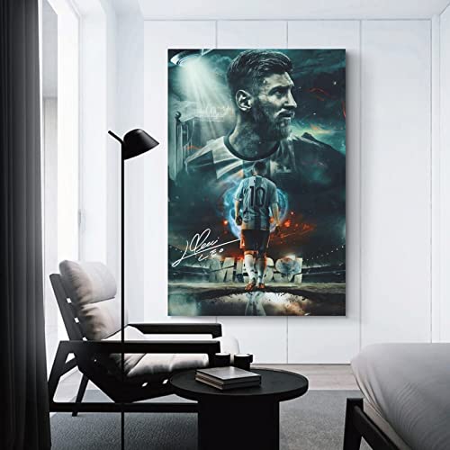 Lionel Messi Poster 1 Wall Art Canvas Print Poster Home Bathroom Bedroom Office Living Room Decor Canvas Poster Unframe: 12x18inch(30x45cm)