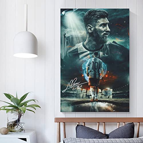 Lionel Messi Poster 1 Wall Art Canvas Print Poster Home Bathroom Bedroom Office Living Room Decor Canvas Poster Unframe: 12x18inch(30x45cm)