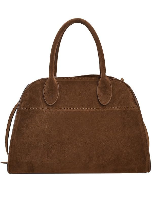 Suede Tote Bag For Women, Matte Grained Faux Leather Bags Retro Vintage Top Handle Shoulder Satchel Bag
