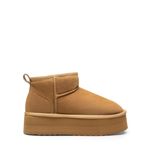 DREAM PAIRS Women's Suede Platform Snow Boots