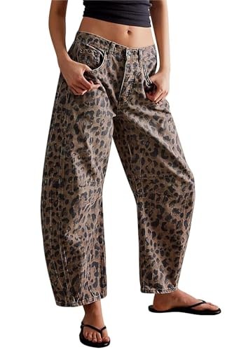 Leopard Print Vintage Loose Wide Leg Jeans
