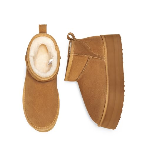 DREAM PAIRS Women's Suede Platform Snow Boots