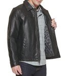 Dockers Men's Black Faux Leather Jacket, Large