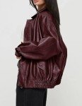 Trendy Women's Oversized Faux Leather Jacket