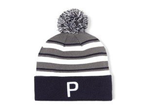 PUMA WRMLBL Stripe Pom Beanie - Navy/Slate
