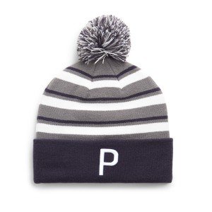 PUMA WRMLBL Stripe Pom Beanie - Navy/Slate