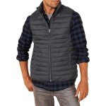 Men's Packable Water-Resistant Puffer Vest - Black