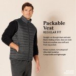 Men's Packable Water-Resistant Puffer Vest - Black