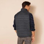 Men's Packable Water-Resistant Puffer Vest - Black