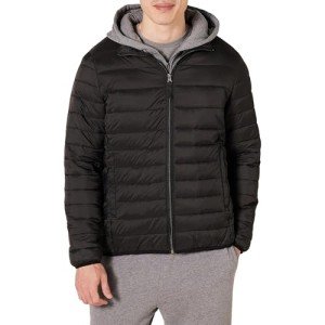 Men's Packable Water-Resistant Puffer Jacket - Black
