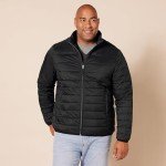 Men's Packable Water-Resistant Puffer Jacket - Black